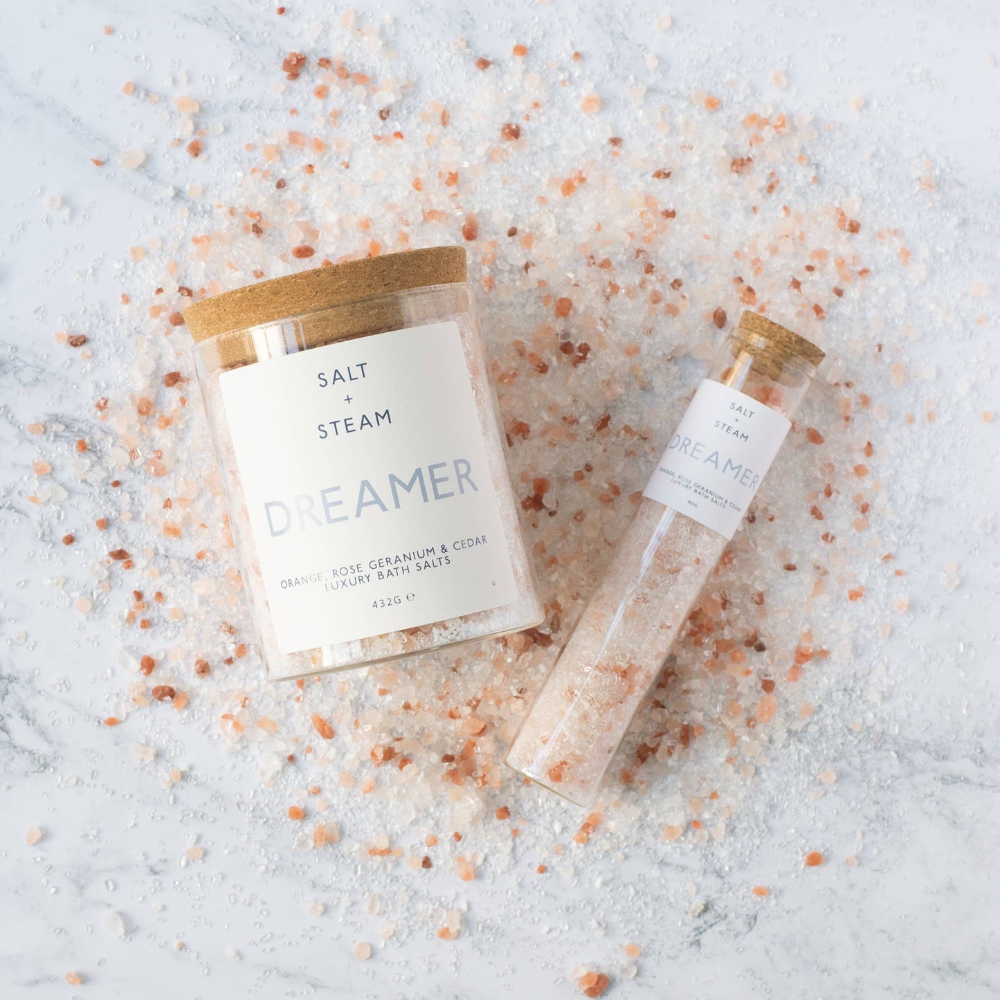 Dreamer bath salts - Orange, Rose Geranium, Cedar & Frankincense