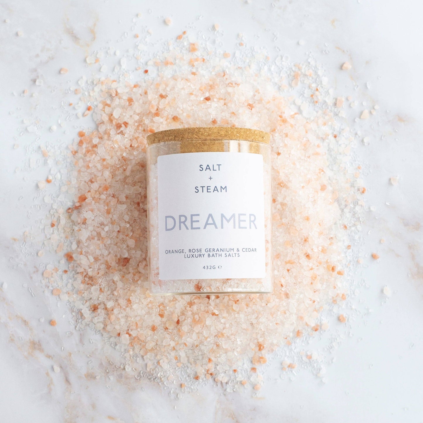 Dreamer bath salts - Orange, Rose Geranium, Cedar & Frankincense