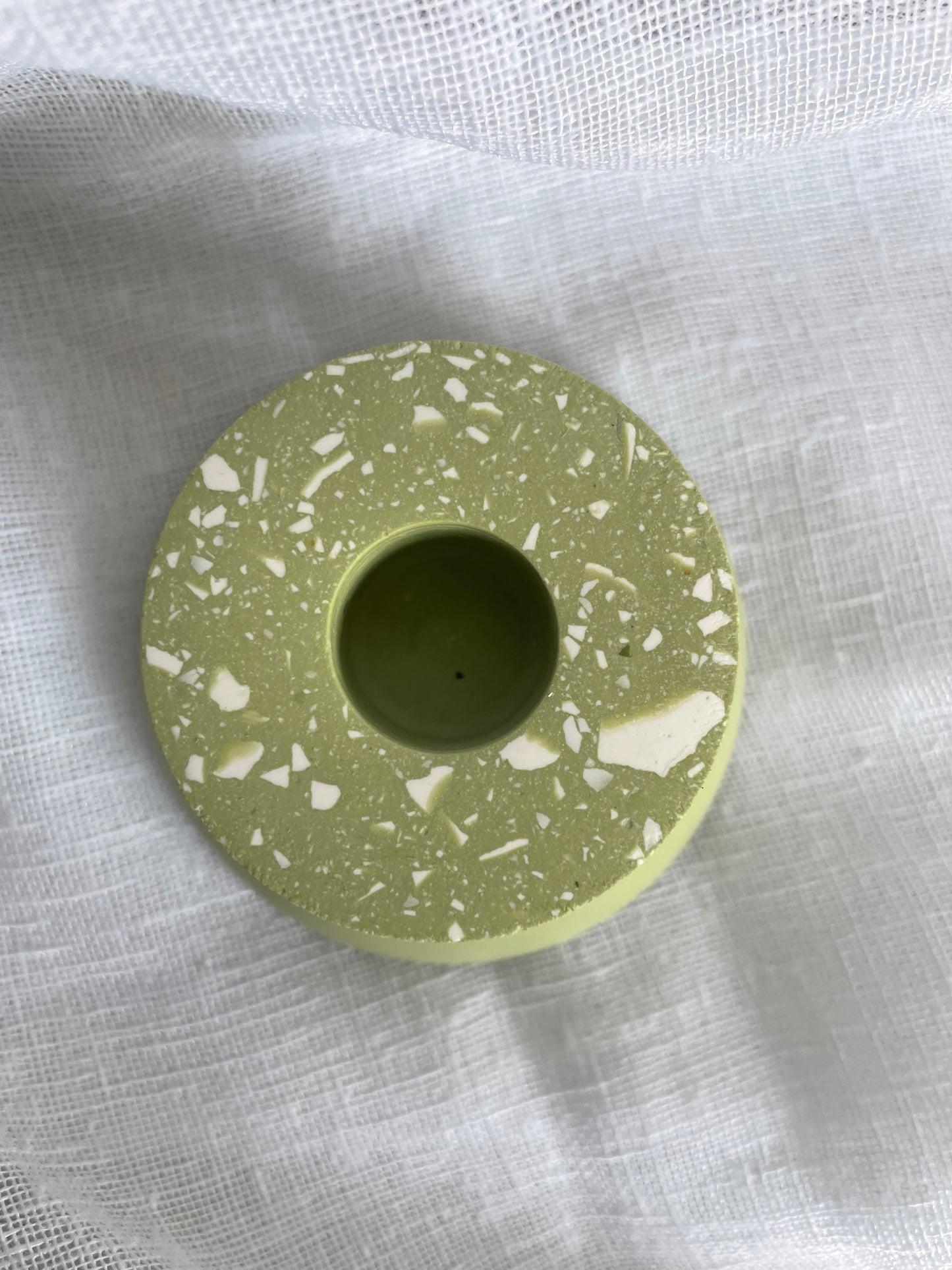 Sage Green Terrazzo Candlestick Holder