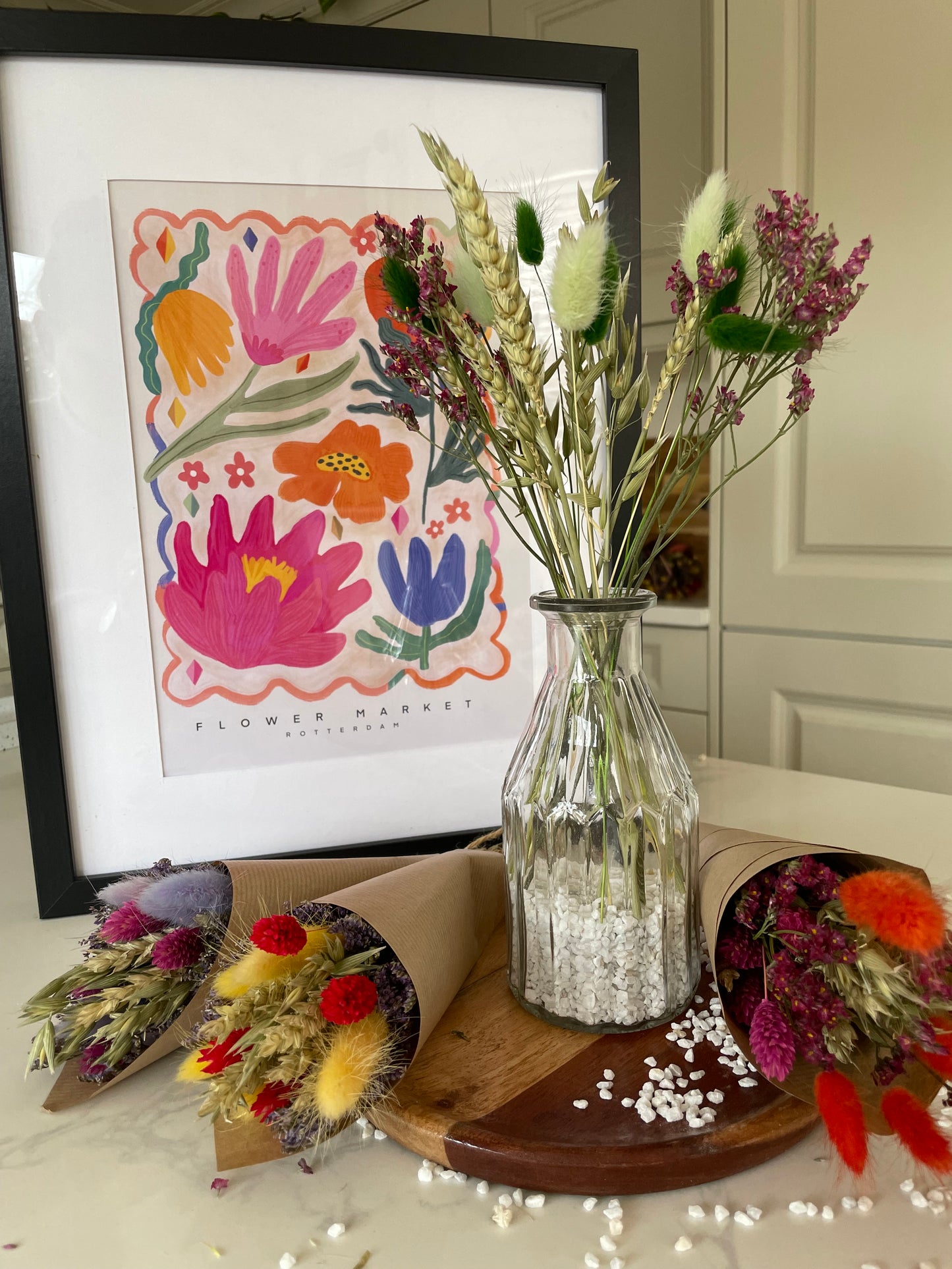 Colourful Dried Flowers Mini Bunch