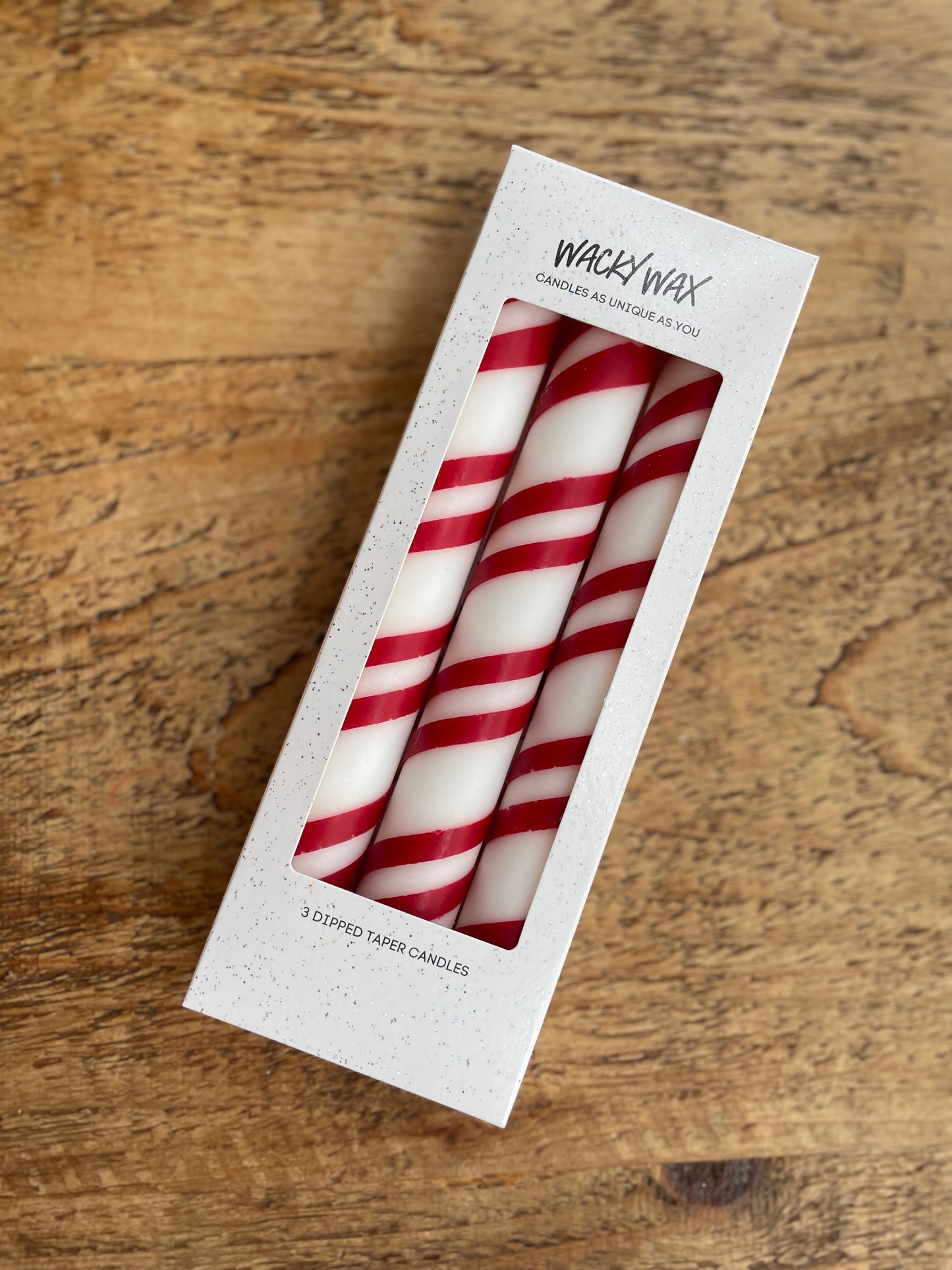 Candy cane diagonal stripe candles