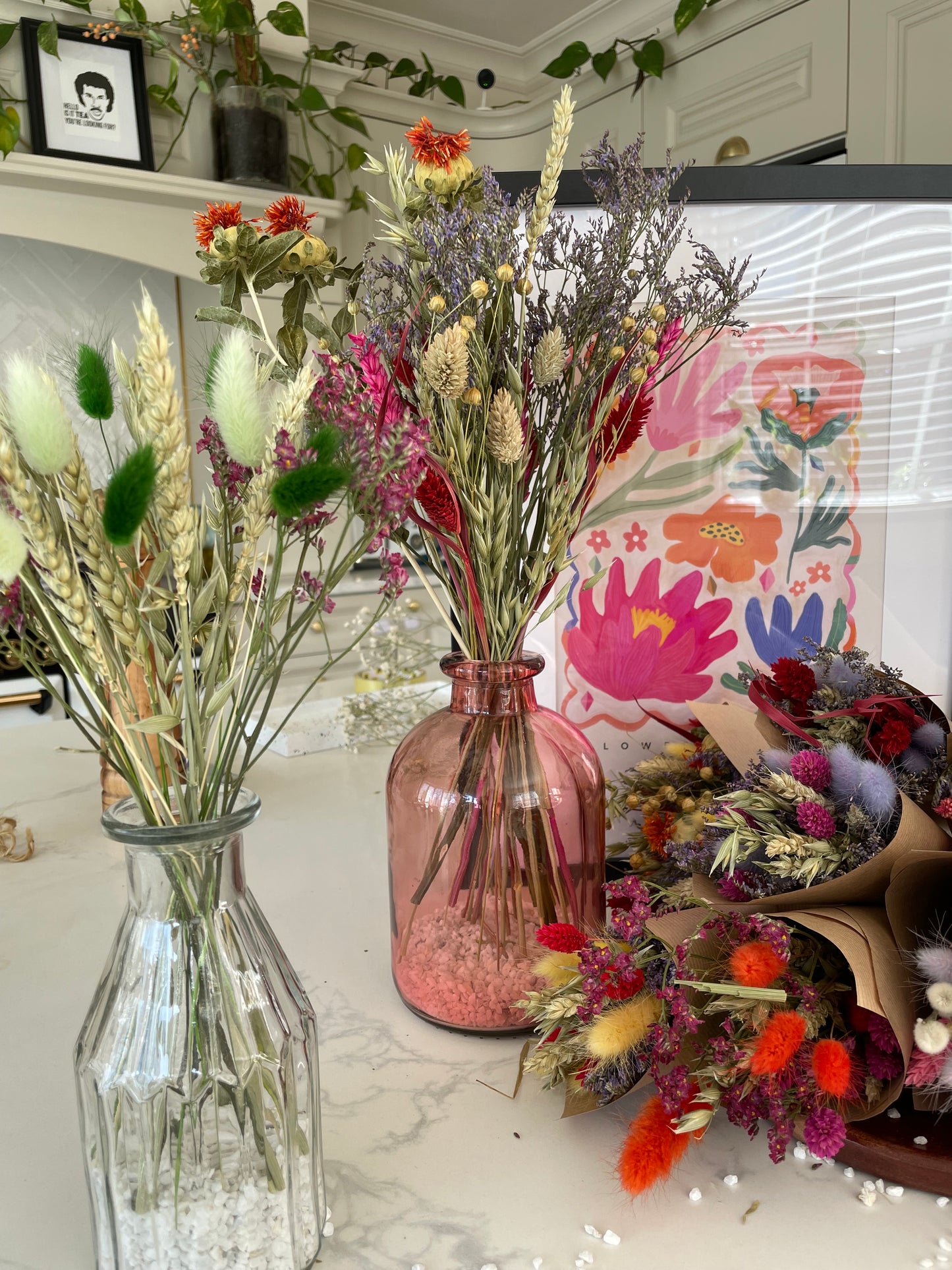 Colourful Dried Flowers Mini Bunch