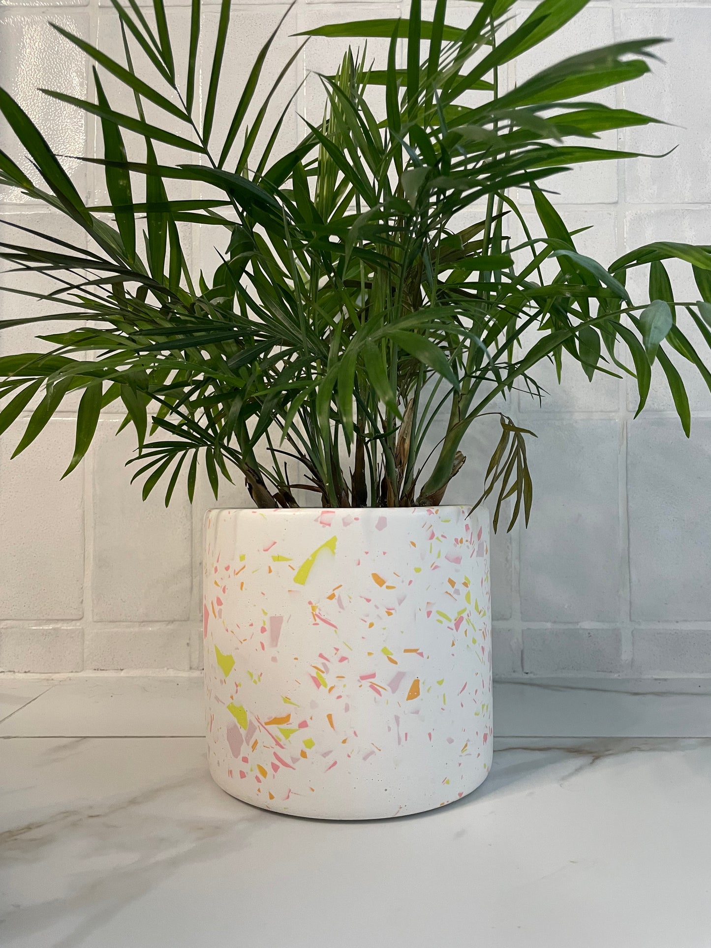 White Terrazzo Style Planter