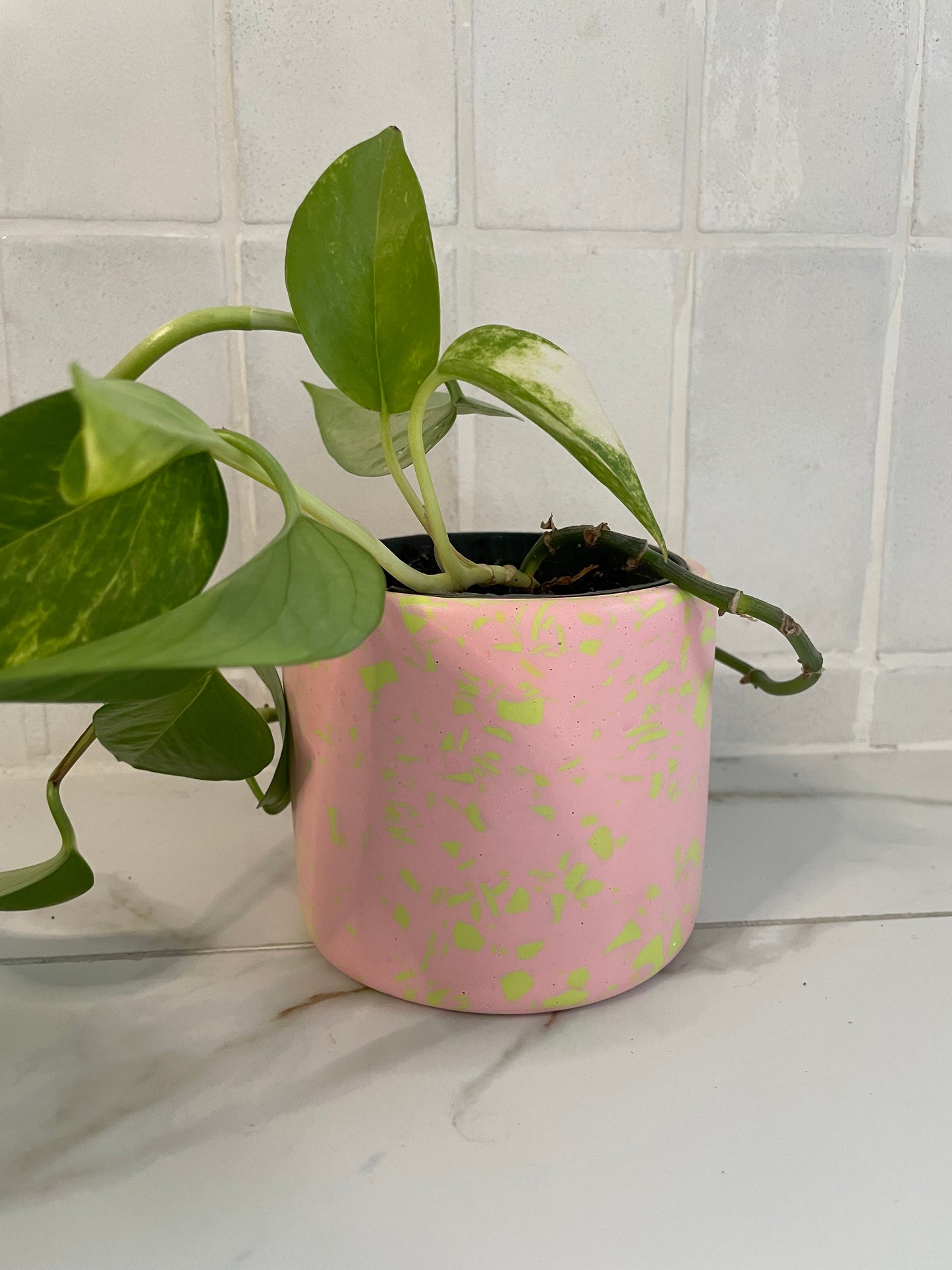 Pink Terrazzo Style Planter