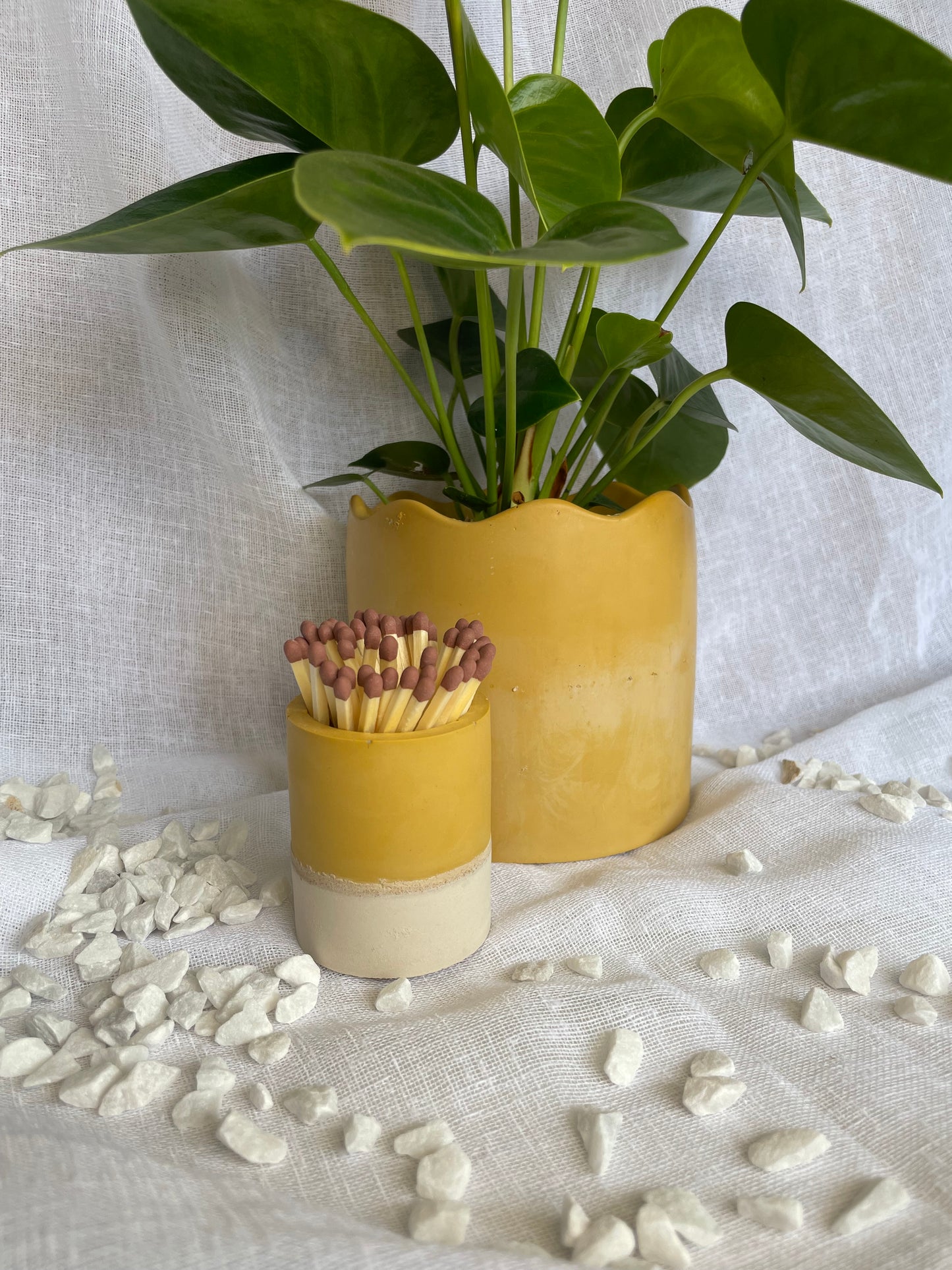 Mustard Yellow Wavy Planter