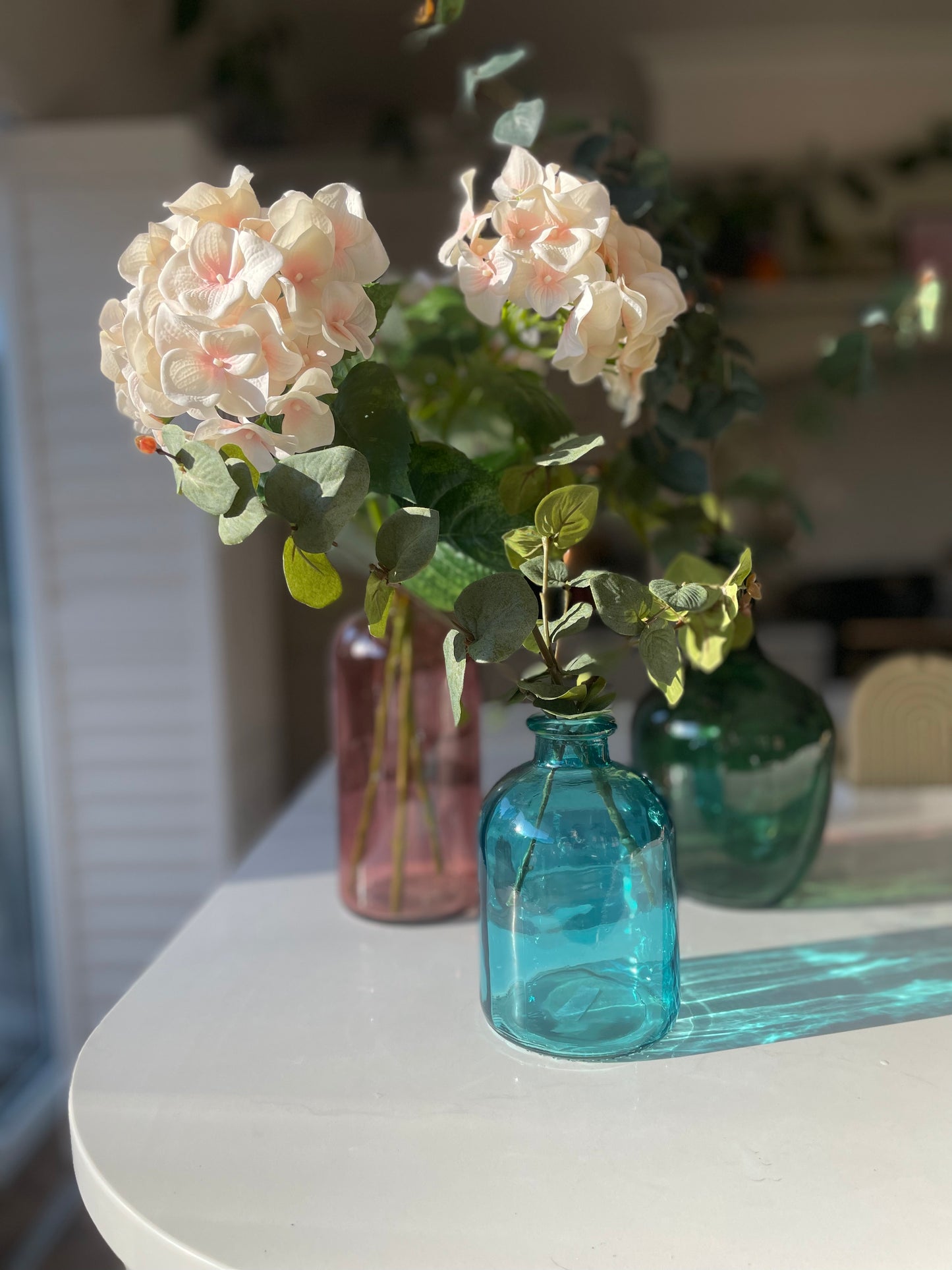 Green glass vase