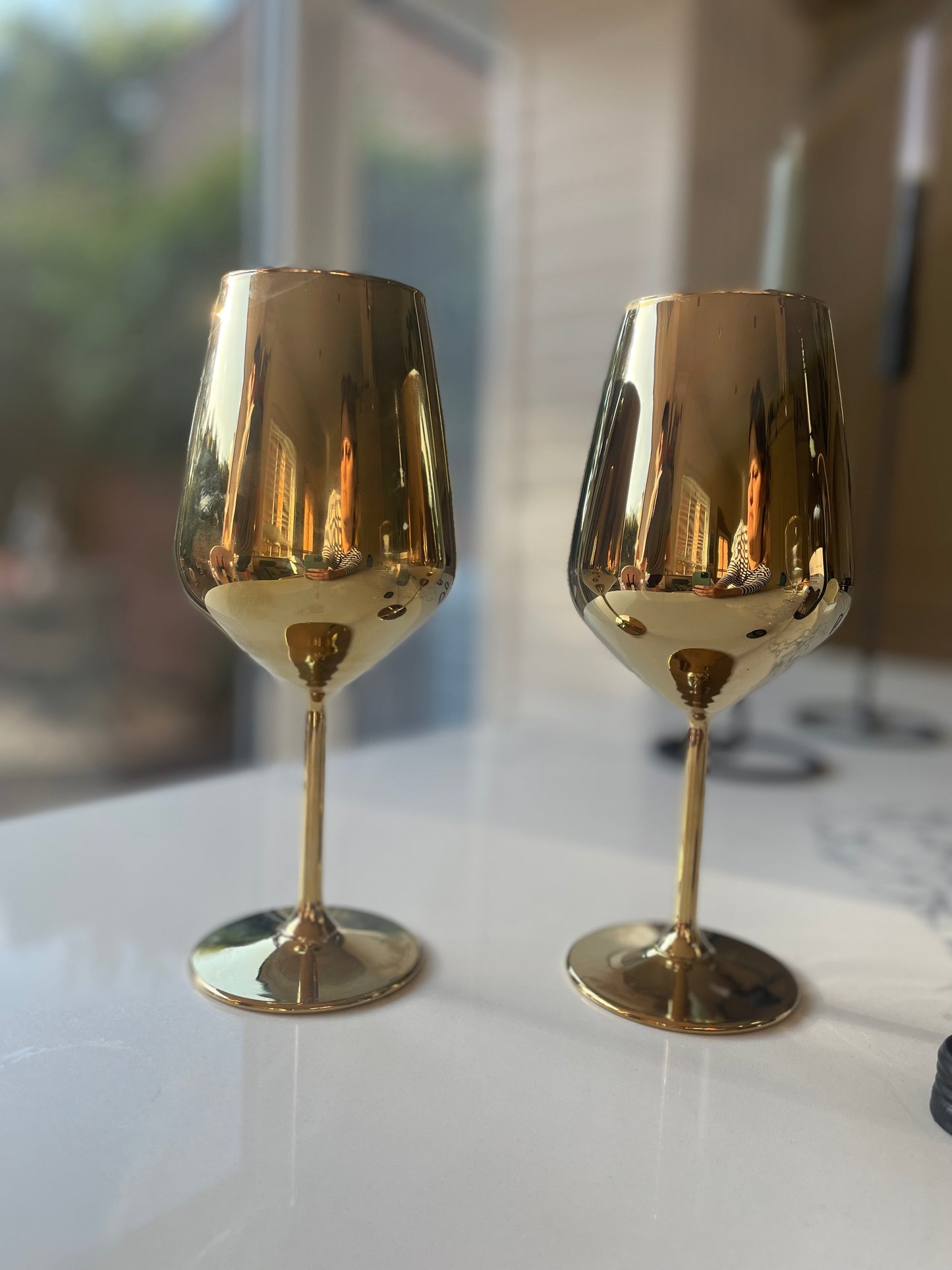 Lacquered gold wine glass