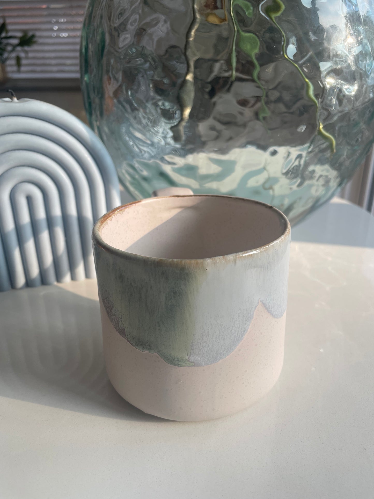 Chunky dipped glaze ceramic mug