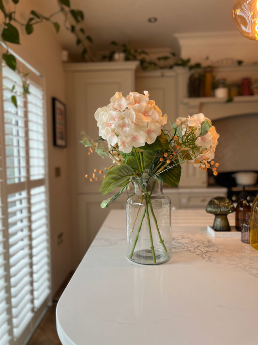 Large clear glass apothecary vase | Vintage flower arranging