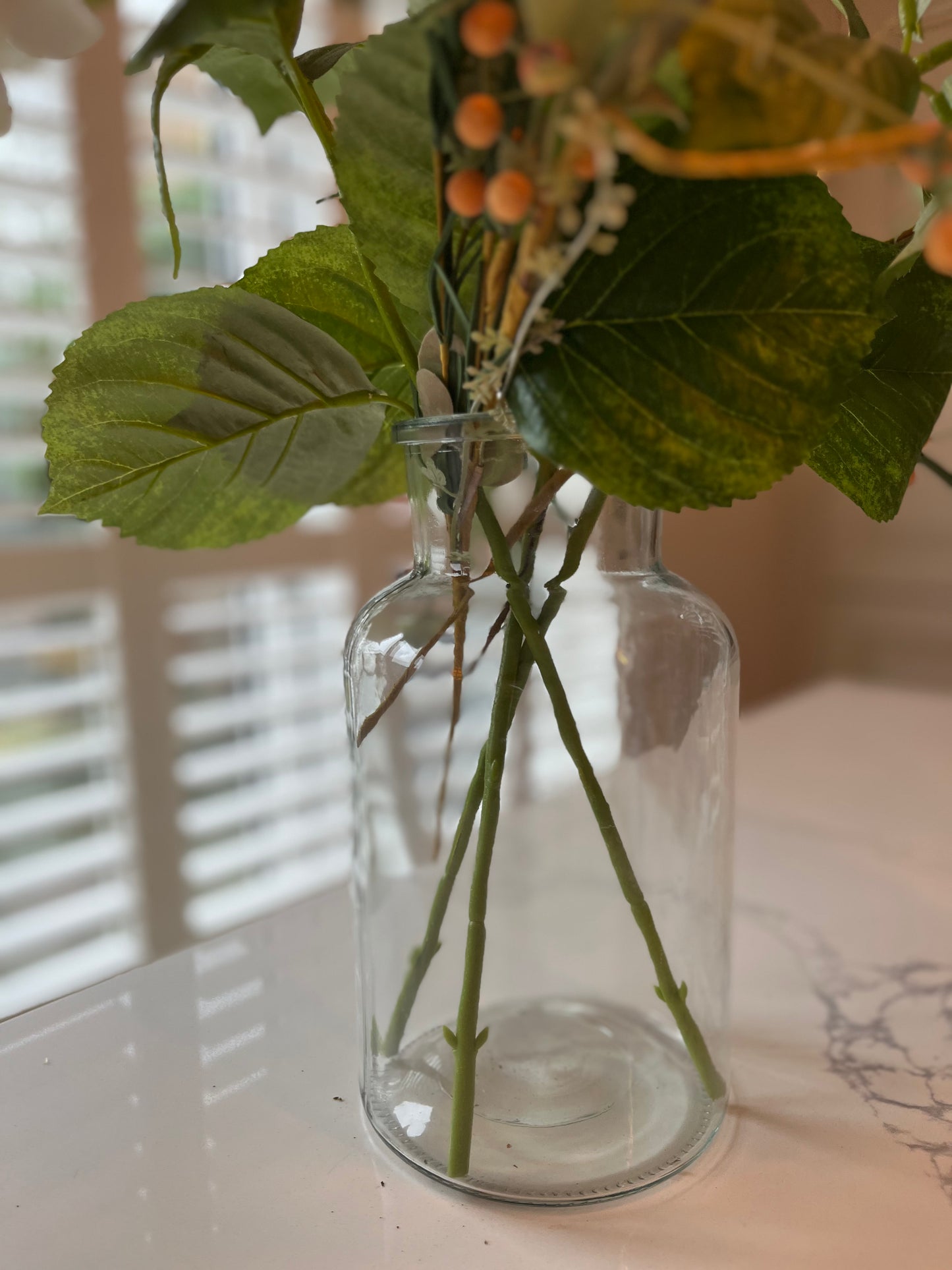 Large clear glass apothecary vase | Vintage flower arranging