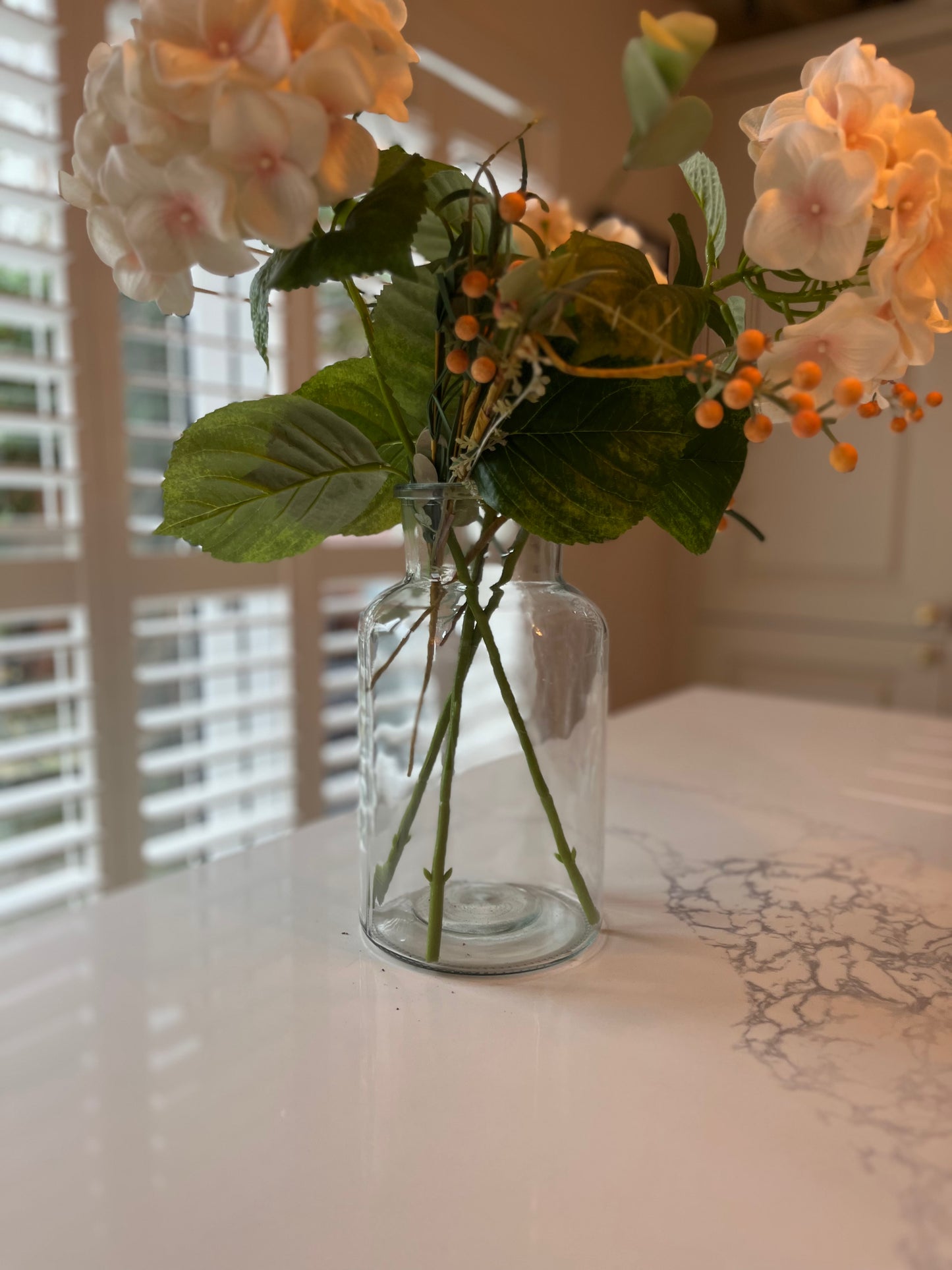 Large clear glass apothecary vase | Vintage flower arranging