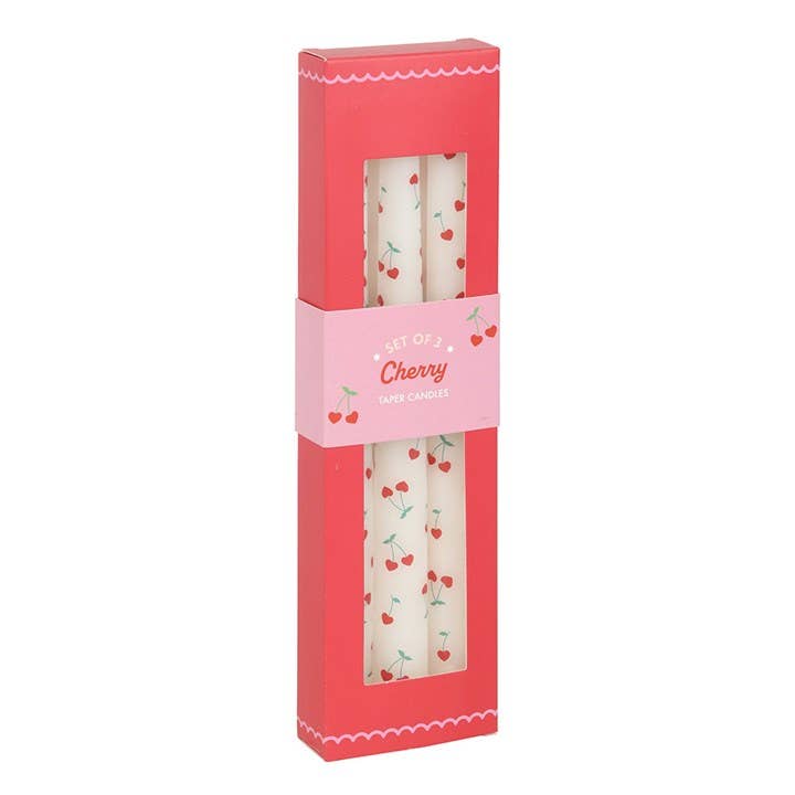 Love Heart Cherry Taper Candles