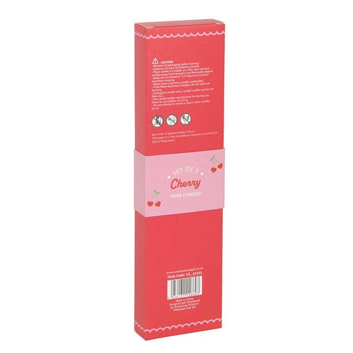 Love Heart Cherry Taper Candles