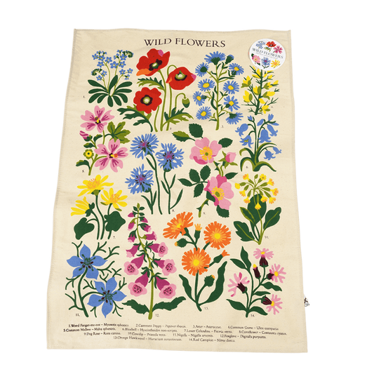 Wildflower Print Tea Towel | Floral Kitchen Linen