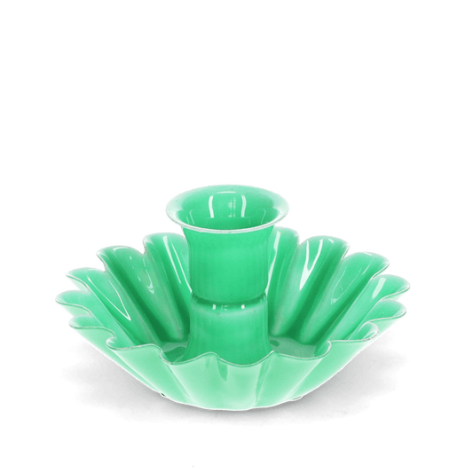 Green Enamel Flower Candle Holder | Vintage-Inspired Home Décor